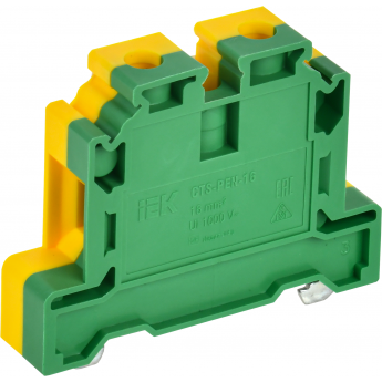 Колодка клеммная IEK CTS-PEN земля 16мм2 желто-зеленая Колодка клеммная IEK CTS-PEN земля 16мм2 желто-зеленая
