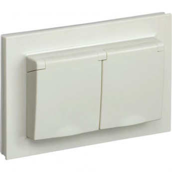 Розетка 2-местная с заземлением с защитными шторками и крышкой 16А в сборе IP44 РСбш12-3-44-БрКр бежевый IEK BRITE BR-R26-16-44-K10-F Розетка 2-местная с заземлением с защитными шторками и крышкой 16А в сборе IP44 РСбш12-3-44-БрКр бежевый IEK BRITE BR-R26-16-44-K10-F