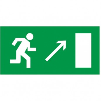 Самоклеящаяся этикетка IEK 200х100мм "Направление к эвакуационному выходу направо вверх" - YPC30-2010NEV-NAPRVV