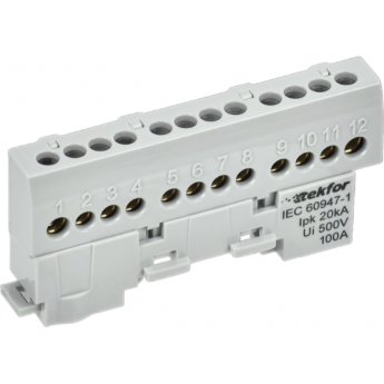 Шина L "фаза" TEKFOR IEK TF-NN10-12-KL-K03 изолированная на универсальном держателе 6х9-12-Ср Шина L "фаза" TEKFOR IEK TF-NN10-12-KL-K03 изолированная на универсальном держателе 6х9-12-Ср